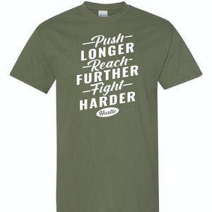 Mens Short Sleeve T-shirt -  Reach Further -  Military Green